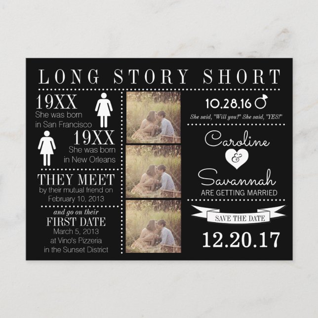 Zeitlicher Save the Date Postkarte (Vorderseite)