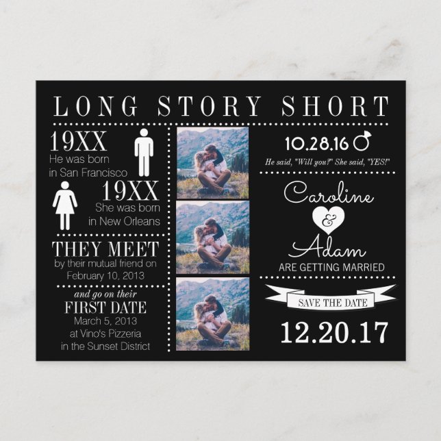 Zeitlicher Save the Date Postkarte (Vorderseite)