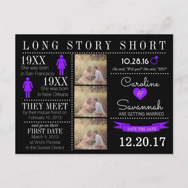 Zeitlicher Save the Date Postkarte (Vorderseite)