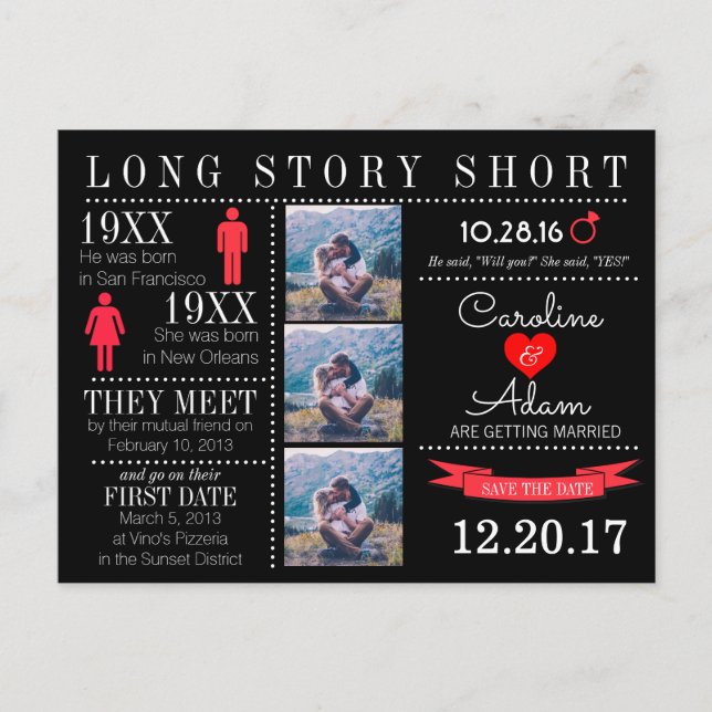 Zeitlicher Save the Date Postkarte (Vorderseite)