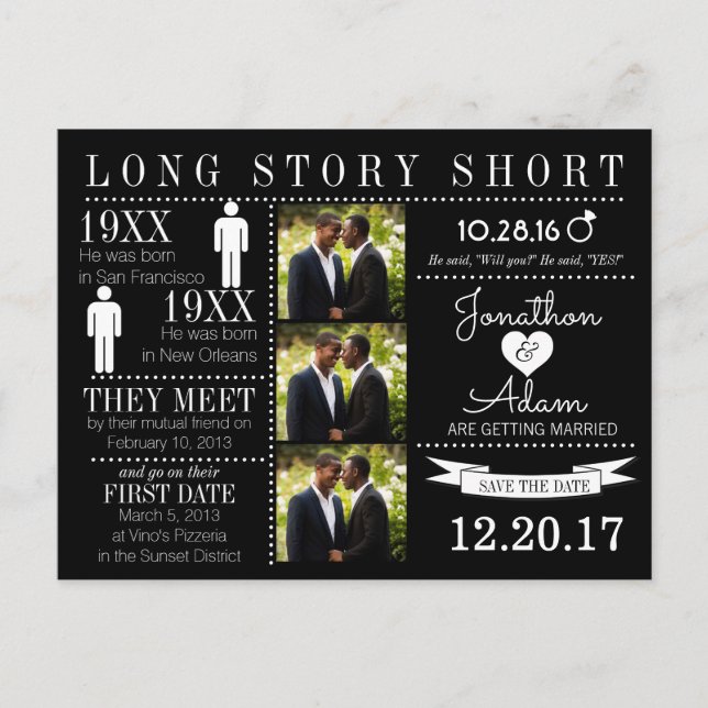 Zeitlicher Save the Date Postkarte (Vorderseite)