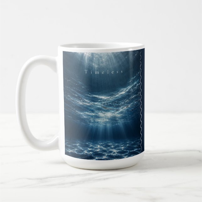 Zeitlos - Ästhetischer Tiefsee-Zitat Kaffeetasse (Links)