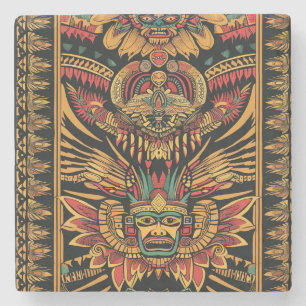Zeitlos blauer "Aztec Dream" Marmorsteinstein-Unte Steinuntersetzer