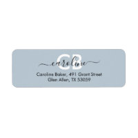 Zeitlos - Blue Mist Monogram Address Label