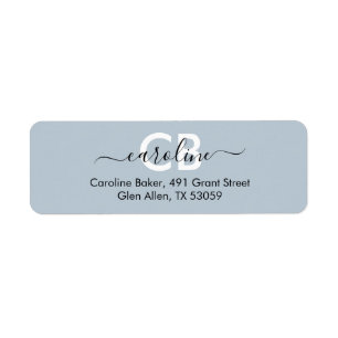 Zeitlos - Blue Mist Monogram Address Label
