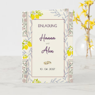 Zeitlos Botanical + Zitrone Hochzeitseinladung - Karte