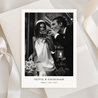 Zeitlos Einfach Elegant Foto Minimalistisch Hochze Save The Date
