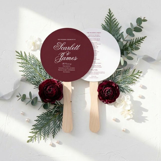 Zeitlos elegante Hochzeitsfeier Hochzeitsprogramm Fächer (Von Creator hochgeladen)