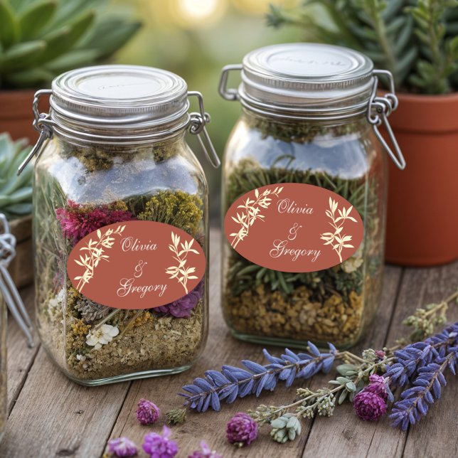 Zeitlos floral rustikal ovaler aufkleber (Von Creator hochgeladen)