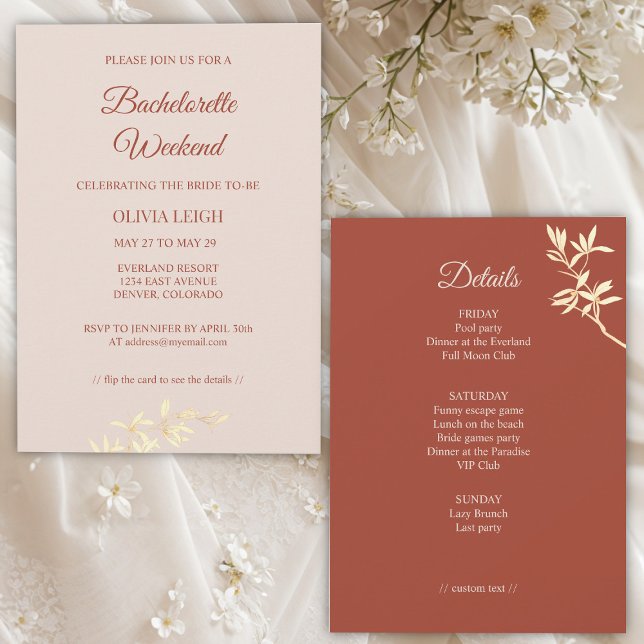 Zeitlos florale Rustikale Bachelorette Wochenende Einladung (Von Creator hochgeladen)