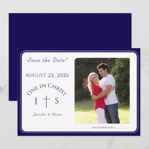 Zeitlos katholische monogrammierte Hochzeit  Save The Date
