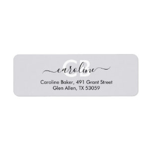 Zeitlos — Moonlit Grau Monogram Address Label