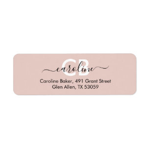 Zeitlos — Rosy Beige Monogram Address Label