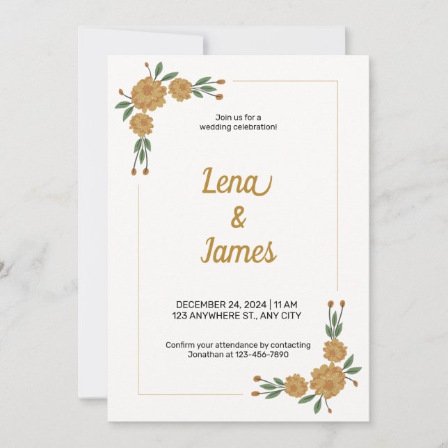 Zeitlos und romantisch einladung (Vorderseite)