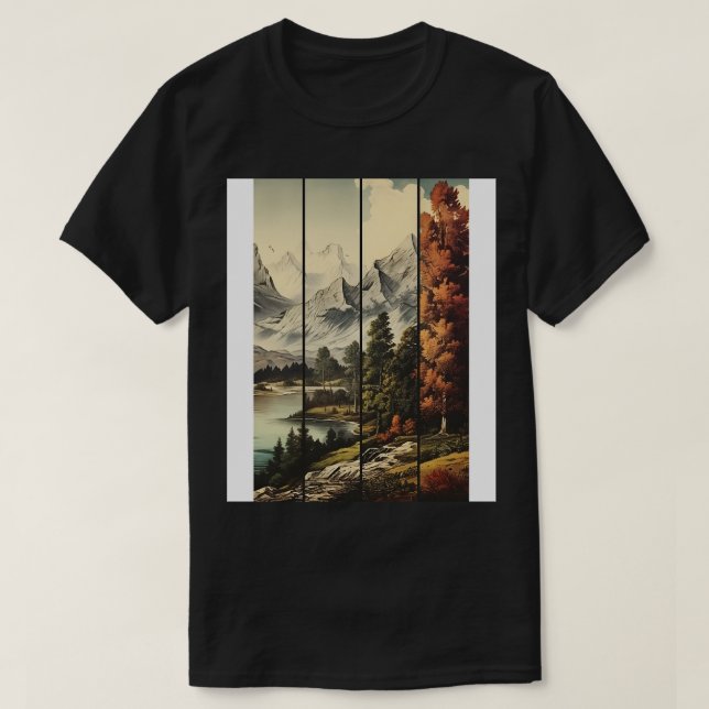 Zeitlose Ansichten Vintager ästhetischer Kunst T-Shirt (Design vorne)