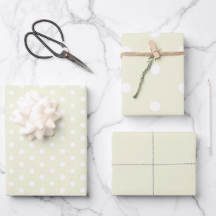 Zeitlose Beige White Polka Dot Geschenkpapier Set
