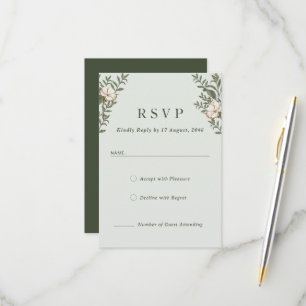 Zeitlose Blume Einladungs-Karten RSVP Karte