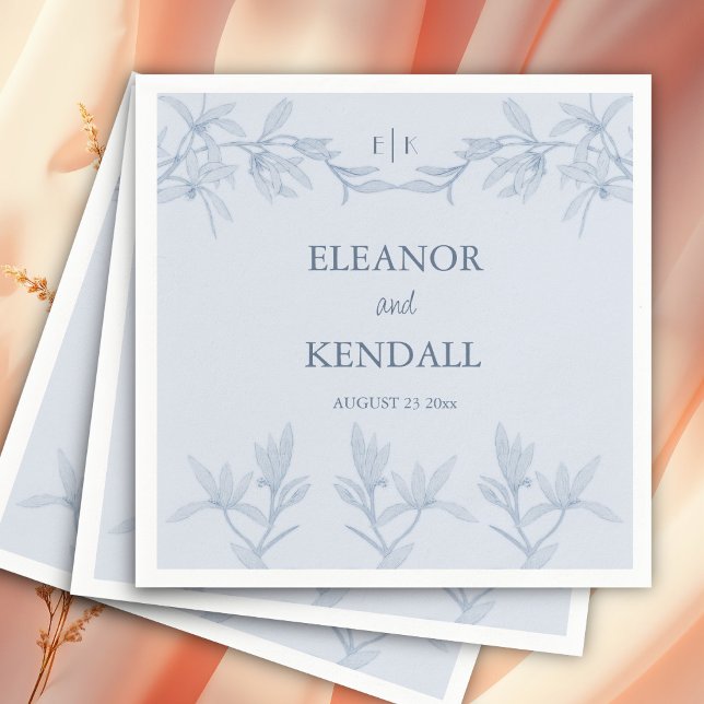 Zeitlose Blume Monogram Wedding Serviette (Von Creator hochgeladen)