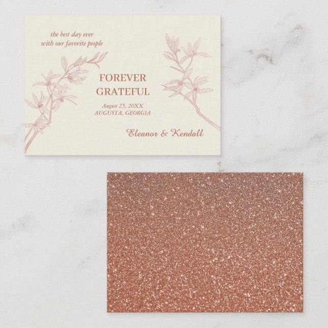 Zeitlose Blume Vielen Dank Begleitkarte (Vorne/Hinten)