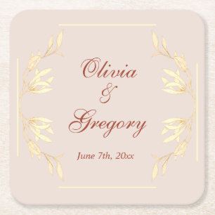 Zeitlose blumengeschichtliche Hochzeit Rechteckiger Pappuntersetzer