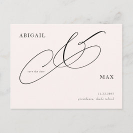 Zeitlose Blush-Hochzeit speichern Sie das Datum Postkarte