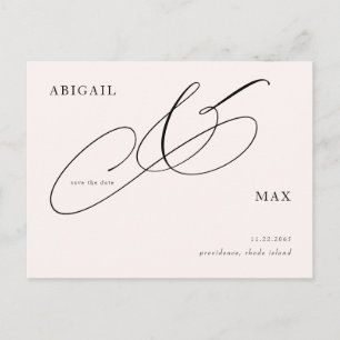 Zeitlose Blush-Hochzeit speichern Sie das Datum Postkarte