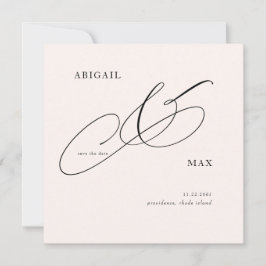 Zeitlose Blush Square Hochzeit speichern das Datum Save The Date