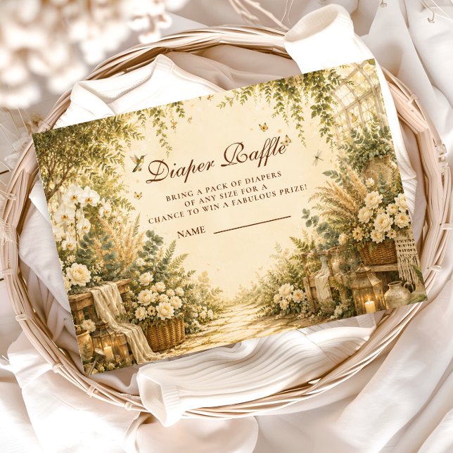 Zeitlose Botanische Boho-Windel-Raffle Begleitkarte (Von Creator hochgeladen)
