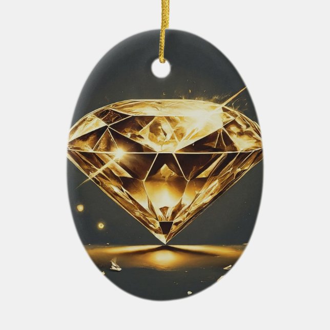 Zeitlose Diamond Gem Keramik Ornament (Vorne)