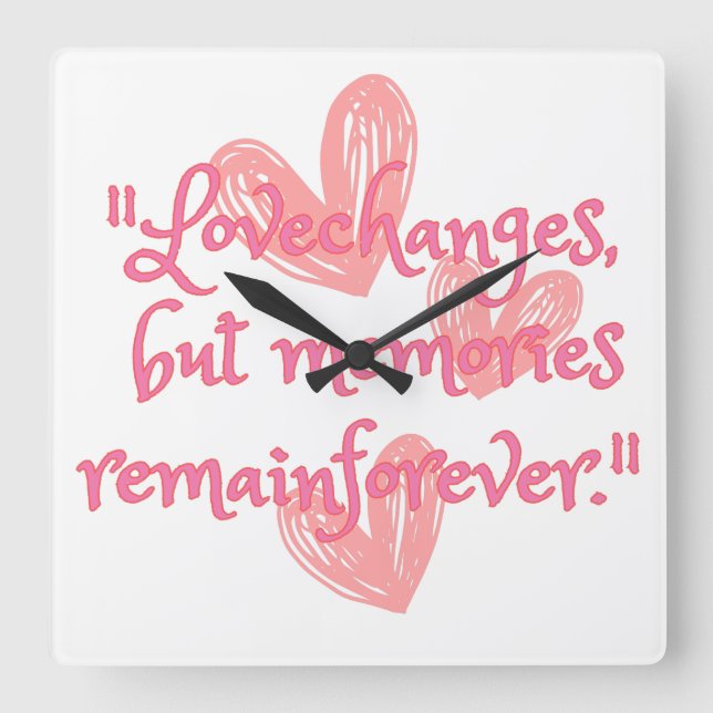 Zeitlose Echos Quadratische Wanduhr (Vorderseite)