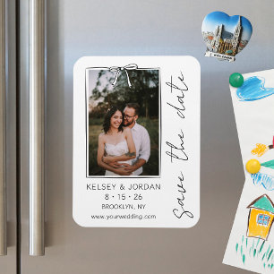 Zeitlose einfache moderne Bow-Hochzeit retten das Magnet