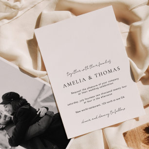 Zeitlose Elegance Foto Hochzeit Einladung