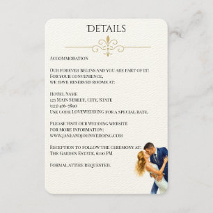 Zeitlose Elegance Hochzeit Golden Romance Paar Begleitkarte