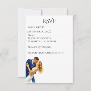 Zeitlose Elegance Hochzeit Golden Romance Paar RSVP Karte