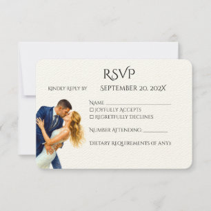 Zeitlose Elegance Hochzeit Golden Romance Paar RSVP Karte
