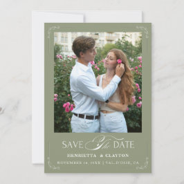 Zeitlose Elegance Sage Green Save The Date