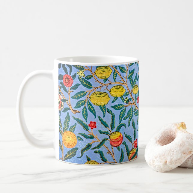 Zeitlose Elegance: William Morris's Vier Früchte Kaffeetasse (Mit Donut)