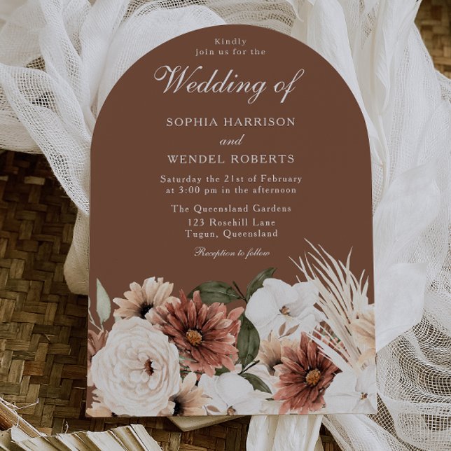 Zeitlose Elegante Boho-Bogen-Hochzeit Einladung (Von Creator hochgeladen)