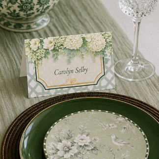Zeitlose elegante Gartenparty Platzkarte