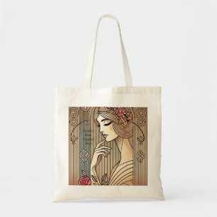Zeitlose Elegante Vintage Frauenwerbung Tragetasche