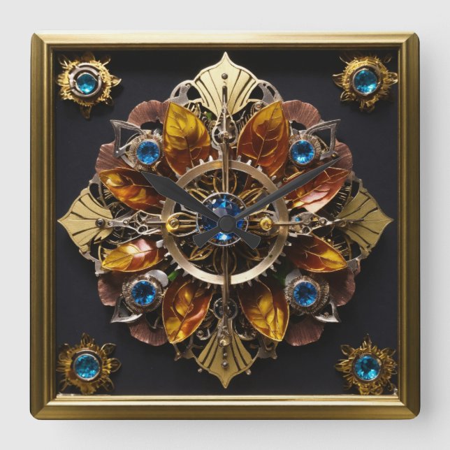 Zeitlose Eleganz ⏰ ✨ - Anpassbare Wall-Uhr Quadratische Wanduhr (Vorderseite)