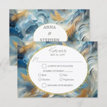Zeitlose Eleganz: Blau Weiß Gold RSVP