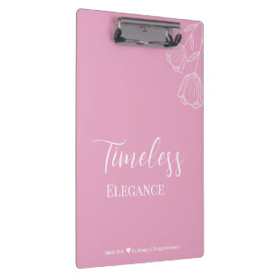Zeitlose Eleganz Florale Anmut Rosa Hauch Klemmbrett