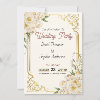 Zeitlose Eleganz Hochzeitseinladung Einladung