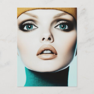 Zeitlose Eleganz: Ikonisches Porträt der 60er Jahr Postkarte