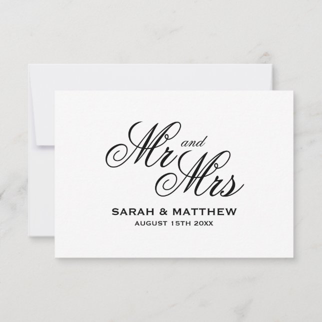 Zeitlose Eleganz UAWG Hochzeitskarten RSVP Karte (Rückseite)