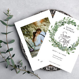 Zeitlose Eukalyptus Greenerity Save the Date Card