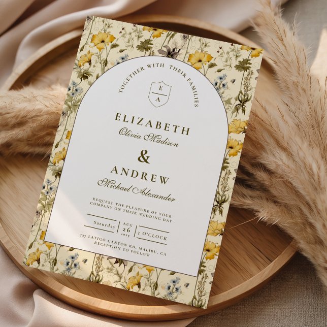 Zeitlose Florale Bogenhochzeit Einladung (Von Creator hochgeladen)