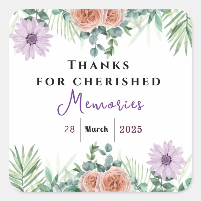 Zeitlose Freundschaft Quadratischer Aufkleber (Vorderseite)