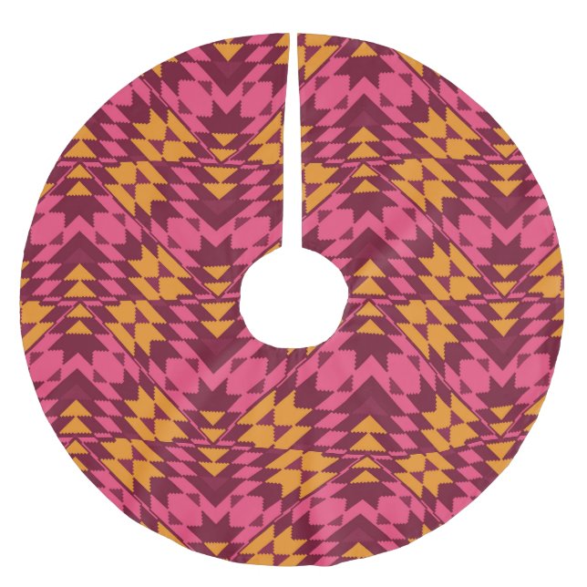 Zeitlose Geometrie: Nahtloses Muster Polyester Weihnachtsbaumdecke (Vorderseite)